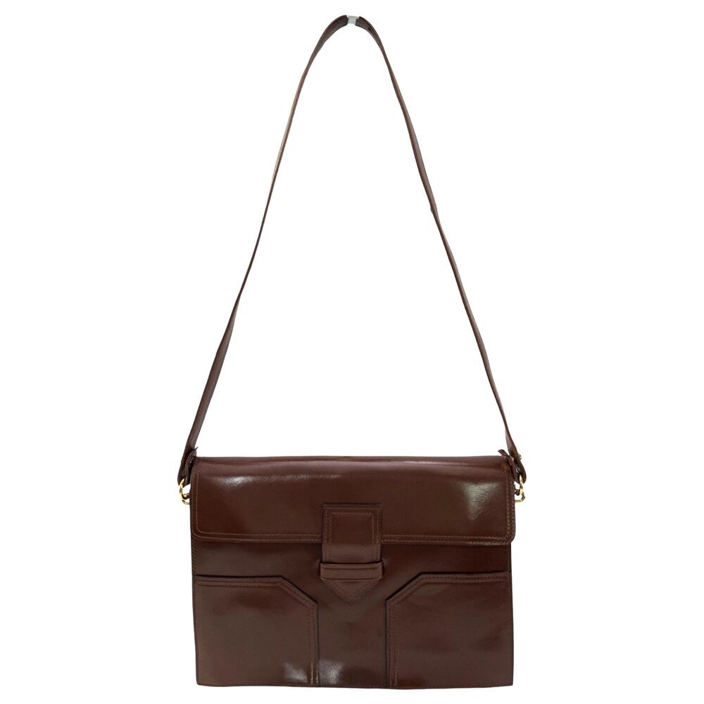 Yves Saint Laurent Brown Leather Shoulder Bag Vintage Model DE 3133 BR YSL